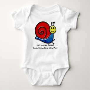 Cute Snail (Personalised Organic Infant One-Piece) Baby Bodysuit