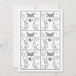 Cute Snail Pop Art Bunny Ears Easter Colouring    Holiday Card