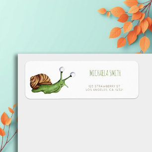 Cute Snail Return Address Return Address Label