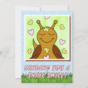 Cute Snail Sending Smile Greeting Card