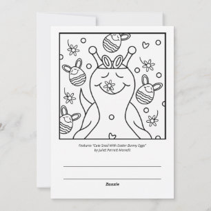 Cute Snail Sending Smiles Easter Colouring   Holiday Card