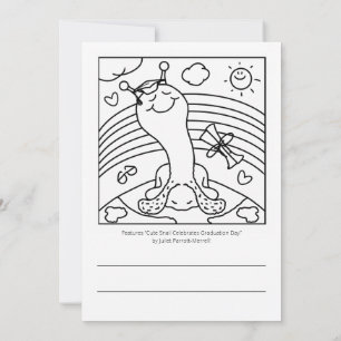 Cute Snail SNAILED IT Graduation Coloring Card