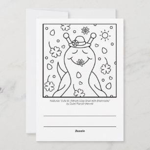 Cute Snail St Patricks Day Coloring Holiday Card