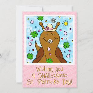 Cute Snail St Patricks Day Holiday Card