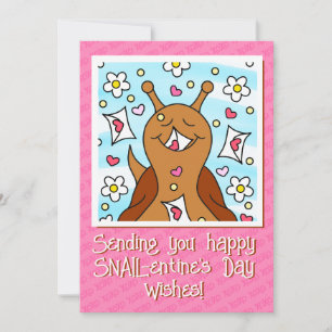 Cute Snail Valentines Day    Holiday Card