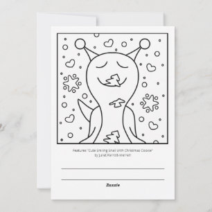Cute Snail Winter Solstice Blessings Colouring Holiday Card