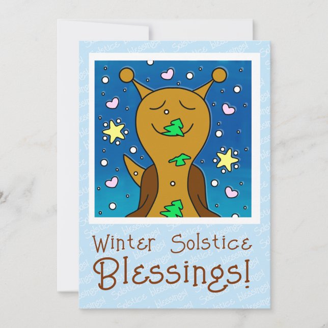 Cute Snail Winter Solstice Blessings |  Holiday Card (Front)