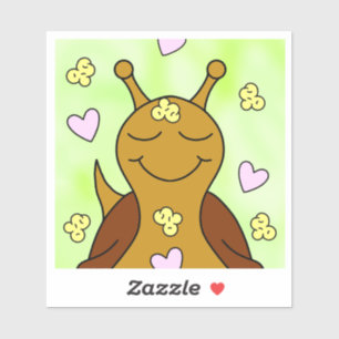 Cute Snail With Popcorn And Hearts   Vinyl