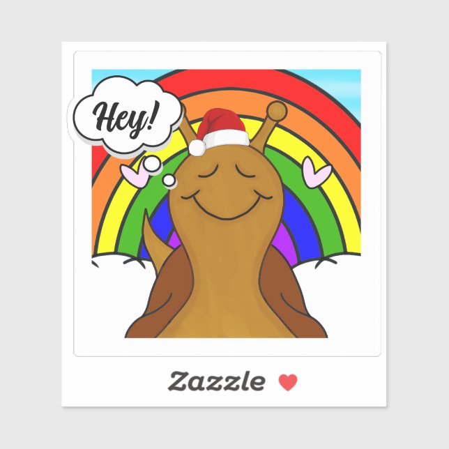 Cute Snail With Rainbow Merry Christmas | Vinyl (Sheet)