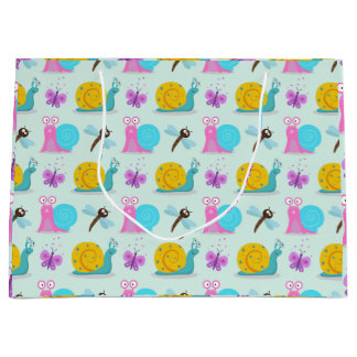 Cute Snails, Butterflies and Dragonflies  Large Gift Bag