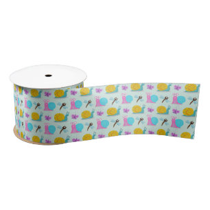 Cute Snails, Butterflies and Dragonflies Satin Ribbon