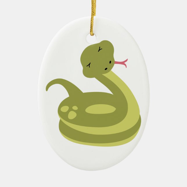 Cute Snake Ceramic Tree Decoration (Front)