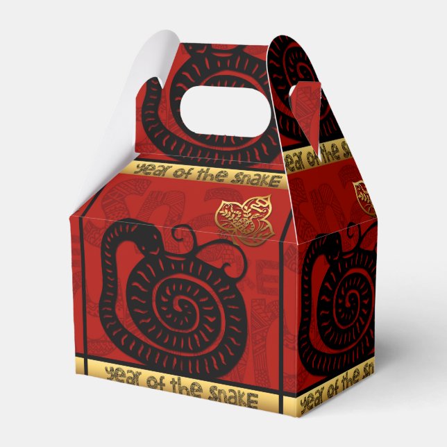 Cute Snake Chinese Year 2025 Zodiac Birthday GFB Favour Box (Front Side)