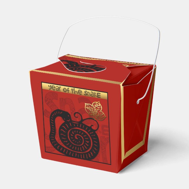 Cute Snake Chinese Year 2025 Zodiac Birthday TOFB Favour Box (Front Side)