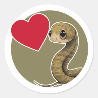 Cute Snake Classic Round Sticker
