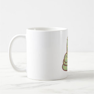 Cute Snake Curl Up With A Book Loves Reading Coffee Mug