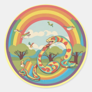 Cute Snake Family Classic Round Sticker