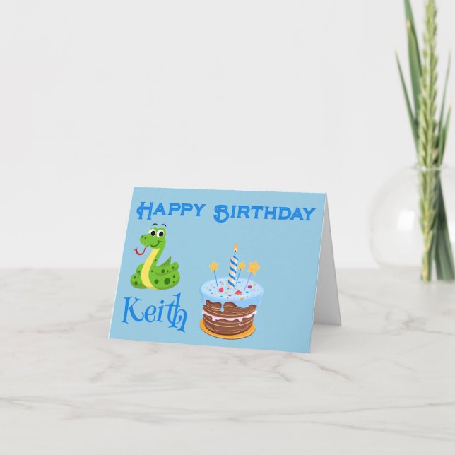 CUTE SNAKE HAPPY BIRTHDAY CARD (Front)