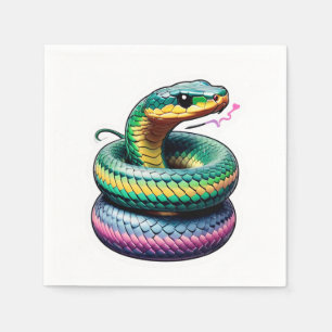 Cute Snake Illustration Napkin