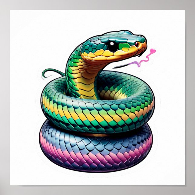 Cute Snake Illustration Poster (Front)
