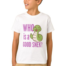 Cute Snake Kids Shirt – “Who Is A Good Snek?”