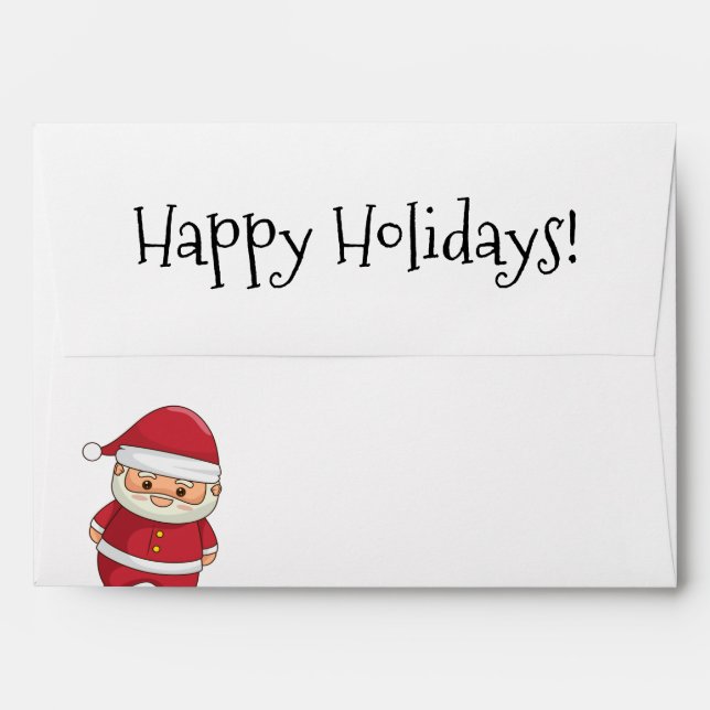 Cute Sneaking Santa Personalised Dollar Envelope (Back (Top Flap))