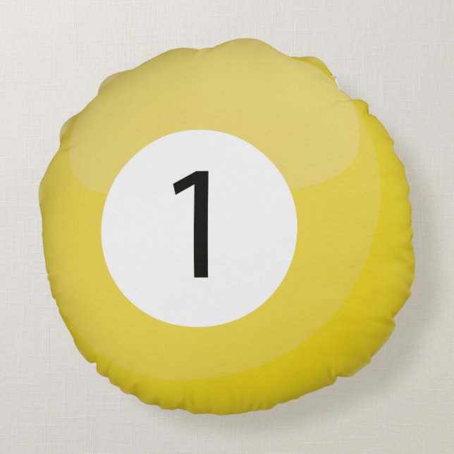 Cute Snooker Pool Billiard Ball Round Cushion (Back)