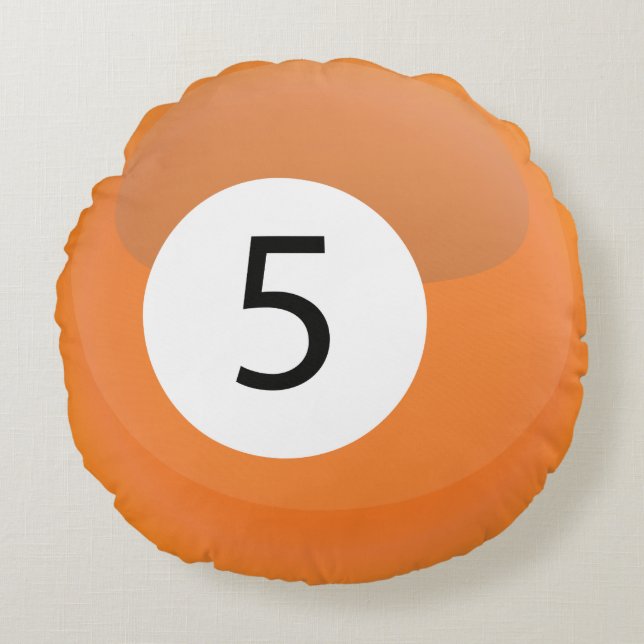 Cute Snooker Pool Billiard Ball Round Cushion (Front)