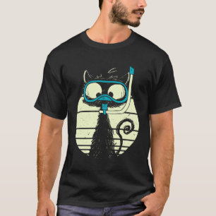 Cute Snorkel Cat Diver Cat Diving Goggles T-Shirt