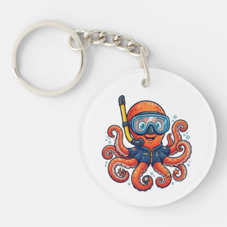 Cute Snorkeling Octopus - Ocean Explorer Key Ring