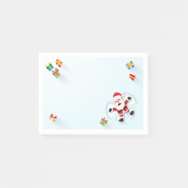 Cute Snow Angel Santa Christmas Post-it Notes (Front)