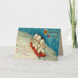 Cute Snow Babies Christmas Card