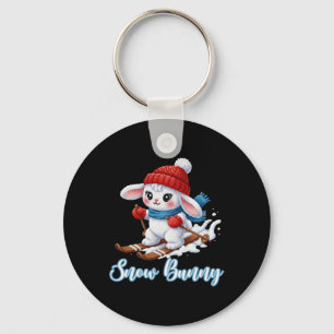 Cute Snow Bunny Ski Lover Winter Downhill Skiing B Key Ring