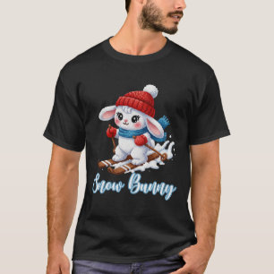 Cute Snow Bunny Ski Lover Winter Downhill Skiing B T-Shirt