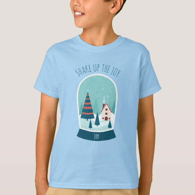 Cute Snow Globe Happy Holidays T-Shirt (Front)
