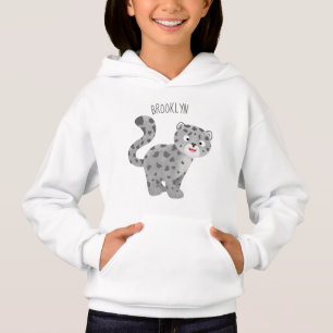 Cute snow leopard cartoon illustration