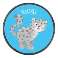 Cute snow leopard cartoon illustration