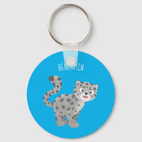 Cute snow leopard cartoon illustration