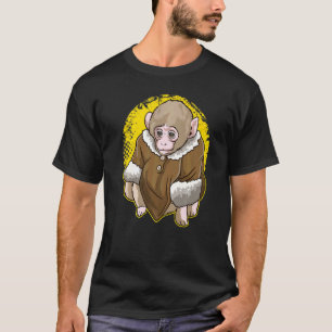 Cute Snow Macaque Monkey Wearing A Coat Meme 1 T-Shirt