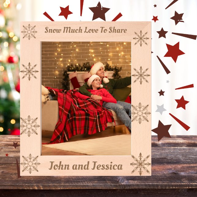 Cute Snow Much Love To Share Personalise Etched Frames (Creator Uploaded)