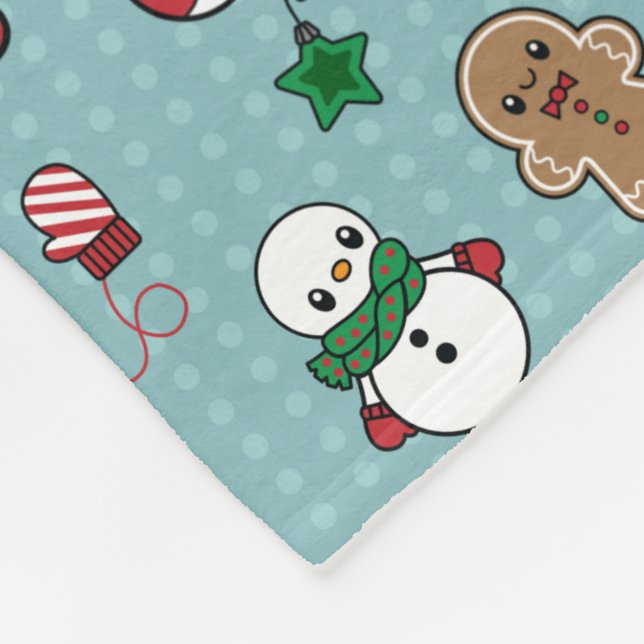 Cute Snow Pals fleece blanket (Corner)