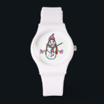 Cute Snow Woman Fairness Message – Unique Kids & T Watch<br><div class="desc">"Carry a message of fairness on your wrist! This unique watch features the 'Snow Woman, ' a creation by 11-year-old artist Assinet. Inspired by her thoughtful question: 'Why are there only snowmen? It’s only fair there should be a Snow Woman too!', this hand-drawn design with its signature pink scarf is...</div>