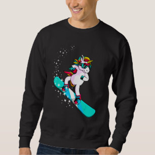 Cute Snowboard Unicorn Women Snowboarding Snowboar Sweatshirt