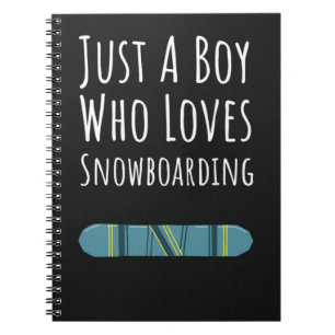 Cute Snowboarder Gifts For Boys Kids Winter Sports Notebook