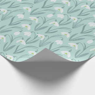 Cute Snowdrops mint Wrapping Paper