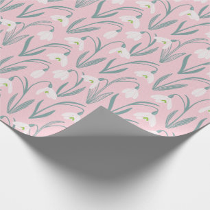 Cute Snowdrops pink Wrapping Paper