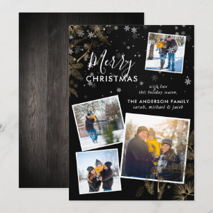 Cute Snowflake Christmas 4 Photo Collage Card