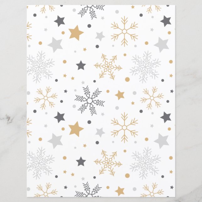 Cute Snowflake Christmas Scrapbook Paper (Front)