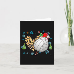 Cute Snowflake Christmas Volleyball Heartbeat Sant Card