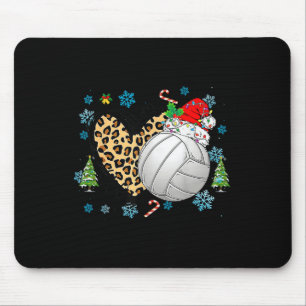 Cute Snowflake Christmas Volleyball Heartbeat Sant Mouse Pad
